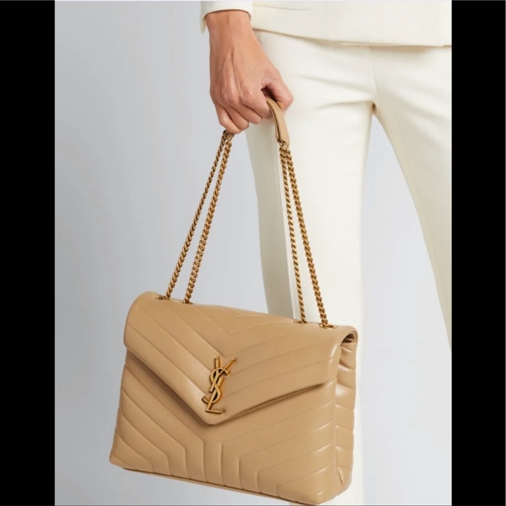 NWT Saint Laurent Loulou medium dark beige